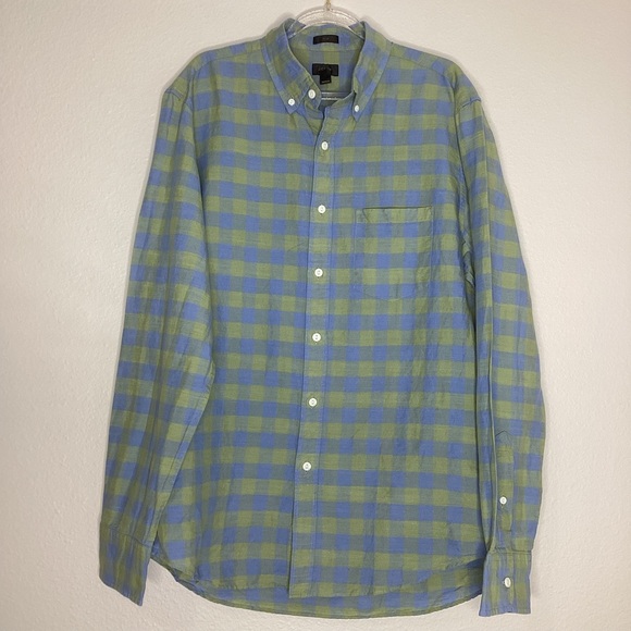 J. Crew Other - J. Crew Blue and Green Plaid Button-Down Shirt